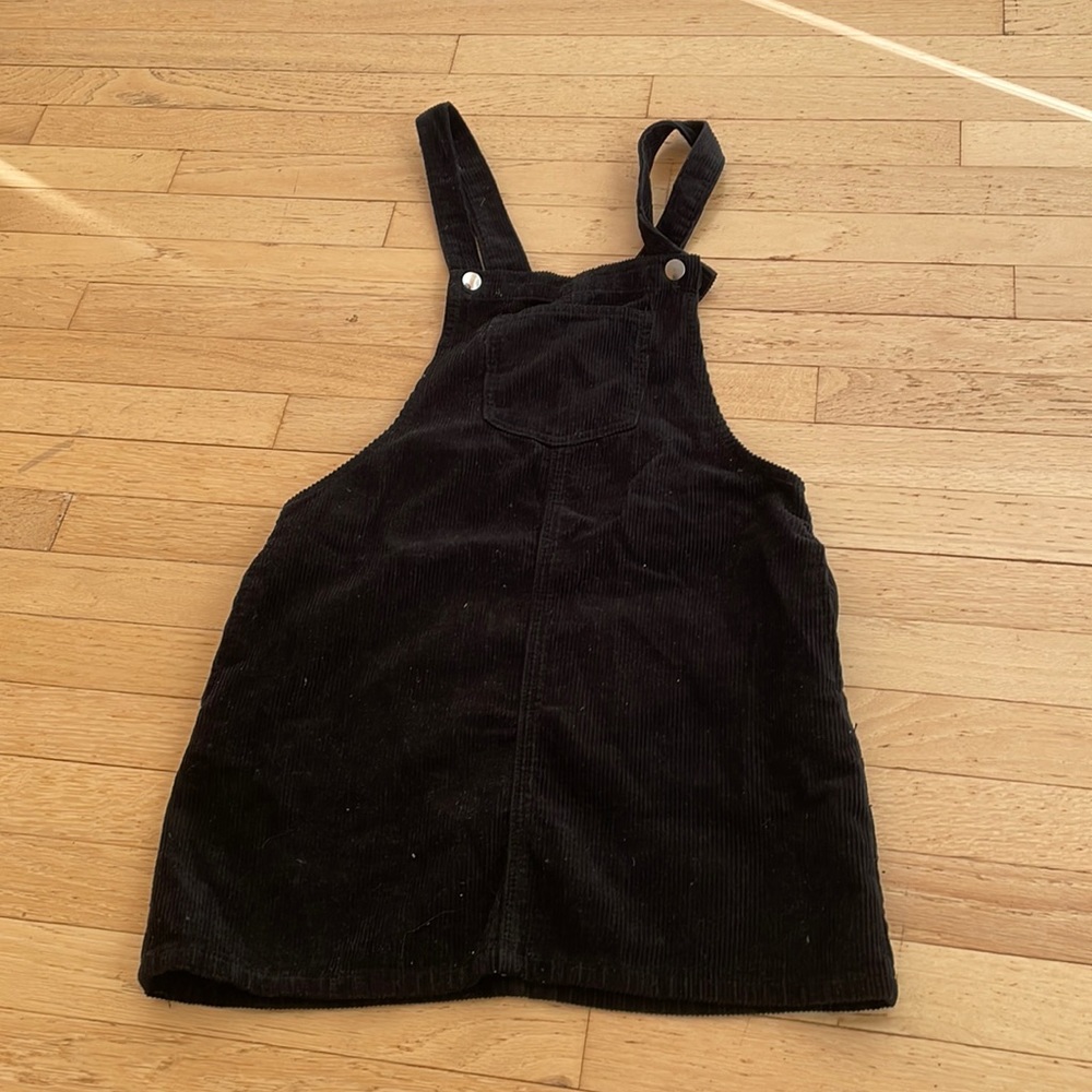 Forever 21 black corduroy overall dress